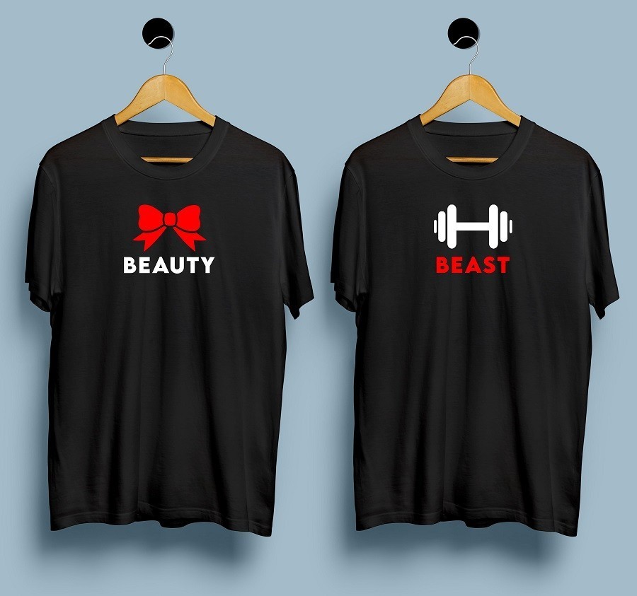Buy Beauty Beast Printed T Shirts for Couple – Punjabi Adda